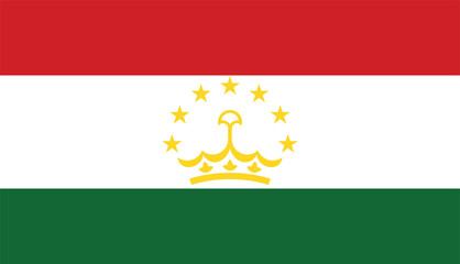 The National Flag of Tajikistan,  Tajikistani flag,  flat vector