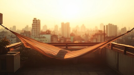Hammock Relaxation Urban Rooftop Sunset View
