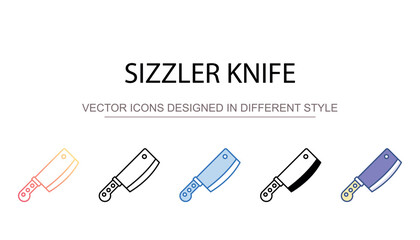 Sizzler Knife icon design with white background stock illustration