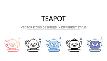 Teapot icon design with white background stock illustration