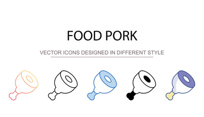 Food Pork icon design with white background stock illustration