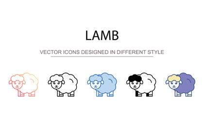 Lamb icon design with white background stock illustration
