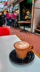 A coffee inside a Mexican market 