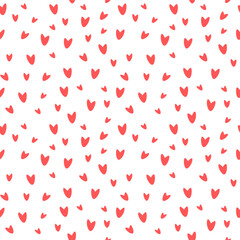 Seamless pattern with hearts on a white background