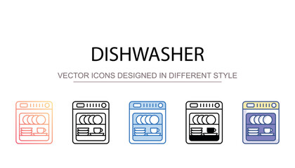 Dishwasher icon design with white background stock illustration