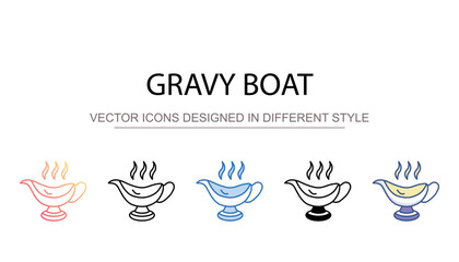 Gravy Boat icon design with white background stock illustration