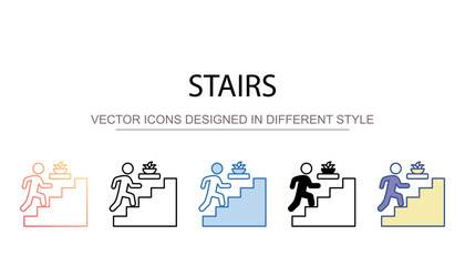 Stairs icon design with white background stock illustration
