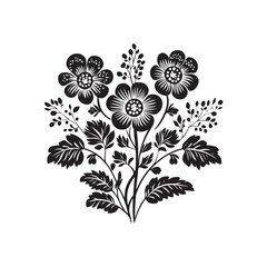 black and white flowers