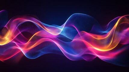 Abstract Colorful Waves Flowing Dynamically Through Space