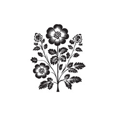 black and white flowers