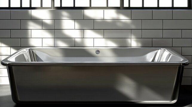 A close-up of a sparkling, sanitized bathtub with a clean, fresh surface, showcasing the importance of sanitizing for a hygienic and spotless bathroom environment.