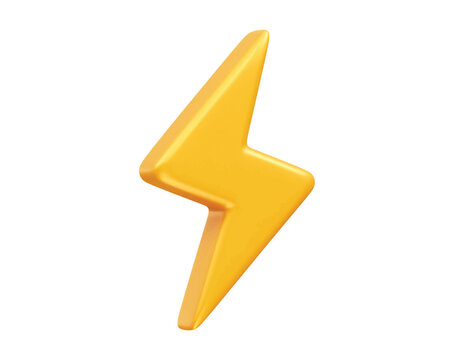 lightning bolt icon 3d render