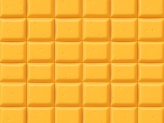 Fototapeta premium A repeating pattern of cheddar blocks with visible edges and slight texture variations, creating a geometric, grid-like appearance