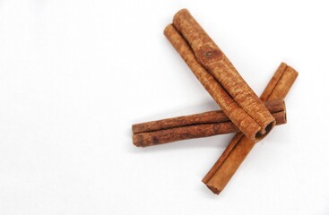Cinnamon sticks isolated on white background