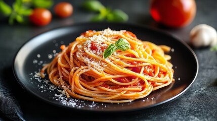 Luxurious restaurant  food photograph of spaghetti