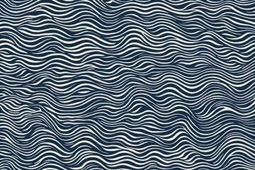 a blue and white wavy pattern with a white background
