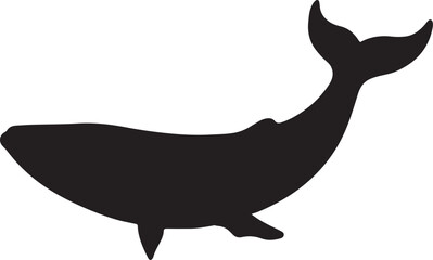 whale icon design silhouette vector art illustration isolated on transparent background