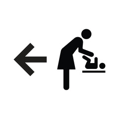 nursery room with left arrow sign icon vector