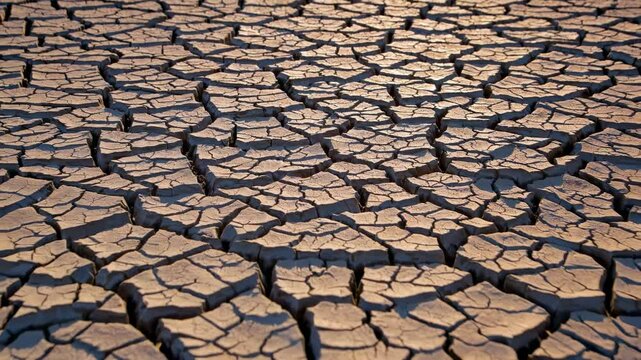 Dry cracked soil, arid ground, draught and global warming concept