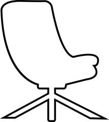 Office armchair icon . Furniture for office Interior. Wireframe low poly mesh line vector isolated on transparent background. Gaming chairs comfortable equipment for work