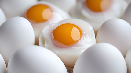 Half boiled chicken eggs