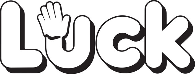  Logo style vector illustration text luck.