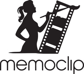  Minimalist logo design memo clip vector illustration.