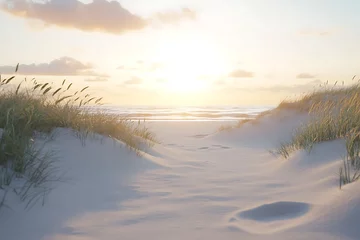 Papier peint photo Le salon Serene Beach Sunset at a Sandy Dune  © Mainul
