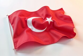 Turkish flag isolated on white background