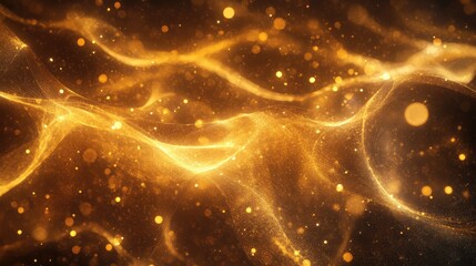 Fototapeta premium Abstract quantum mechanics art featuring entangled nodes emitting light in a dynamic, interconnected network