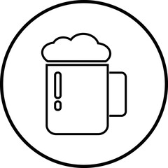 Depiction of frothy beer mug icon isolated on transparent background. Ideal for pubs, breweries, and beer enthusiasts seeking vintage charm black line vector  drink glass symbol