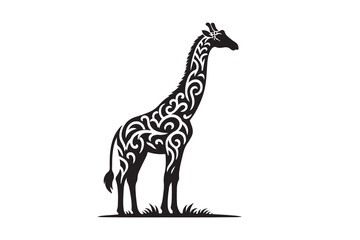  giraffe silhouette vector illustration icon isolated on a white background