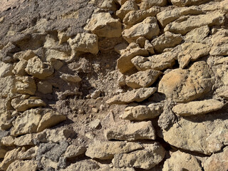 Rustic stone wall texture with natural earth tones and irregular surface