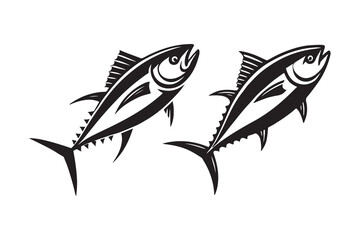tuna fish icon silhouette vector illustration isolated on a white background