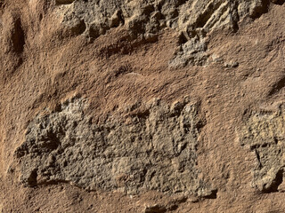 Close-up of weathered rock surface with rich earthy textures