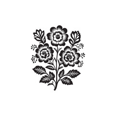 black and white flowers