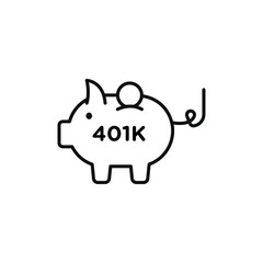 401k retirement savings icon line art vector