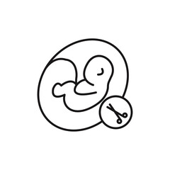 Abortion of fetus icon line art vector
