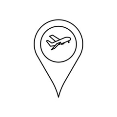 Airport location icon line art vector