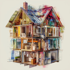 Passive house design innovation and sustainability technology efficiency materials. Image depicting energy efficiency concepts related to passive housing design.