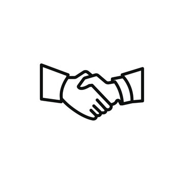recommend clip art: Business agreement handshake icon line art vector