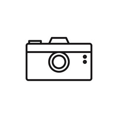 Camera icon line art vector