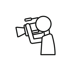 Cameraman icon line art vector