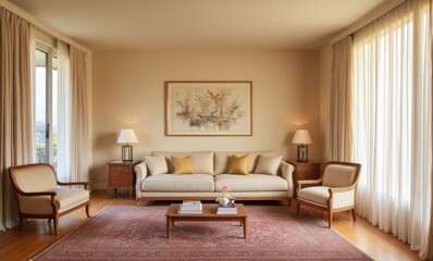 Cozy living room with warm tones