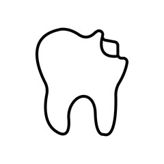 Cavities icon line art vector