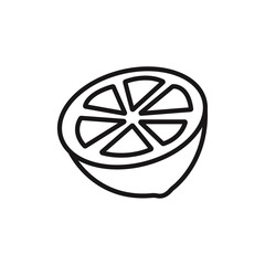 Citrus, lemon, lime, orange, tangerine slice icon line art vector