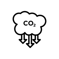 CO2 reduction icon line art vector