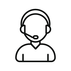 customer support icon line art vector