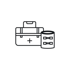 Emergency kit icon line art vector