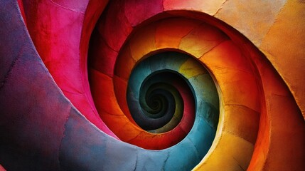 Fototapeta premium Mesmerizing Psychedelic Spiral Vortex with Vibrant Rainbow Gradient Colors Striking Abstract Geometric Pattern with Dynamic Twisting Shapes and Hypnotic Optical Illusion